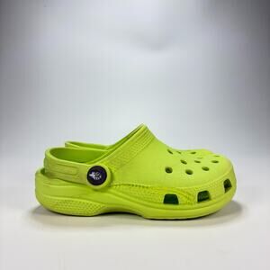 Crocs Classic Clogs Lime Green Slip On Comfort Sandals Lightweight Youth Size 11